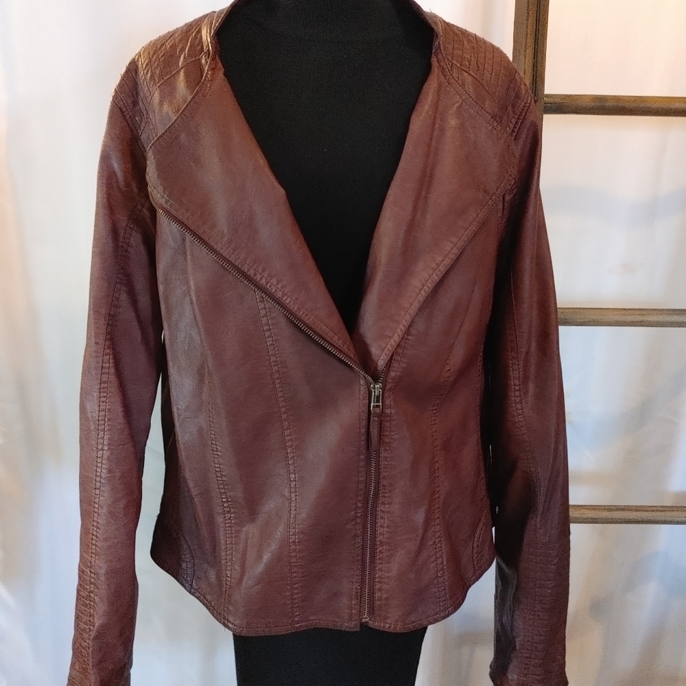 Maurices Faux Leather Bomber Jacket